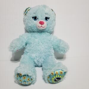 Build a Bear Workshop BABW Frozen Fever Anna Blue Sparkly Teddy Bear Plush Dress